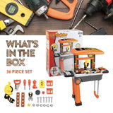 Lil’ Builder Suitcase Playset – 36 Piece Kids Construction Role-Play Kit