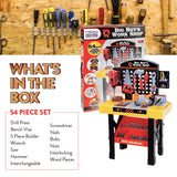 Big Boys Tool & Workbench Playset – 54 Piece Kids Construction Kit