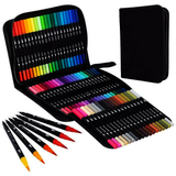 Dual-Tip Watercolor Brush Markers 72-Color Art Set with Fine & Brush Tips
