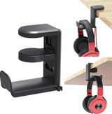 Adjustable Clamp-On Rotating Headphone Stand – 10–42mm Desk Mount