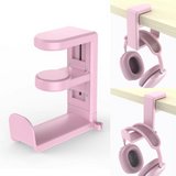 Adjustable Clamp-On Rotating Headphone Stand – 10–42mm Desk Mount