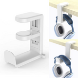 Adjustable Clamp-On Rotating Headphone Stand – 10–42mm Desk Mount