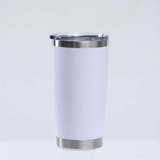 20oz White Double Wall Stainless Steel Vacuum Tumbler with Lid