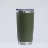 20oz White Double Wall Stainless Steel Vacuum Tumbler with Lid