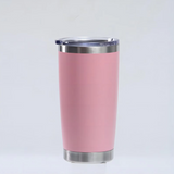 20oz White Double Wall Stainless Steel Vacuum Tumbler with Lid
