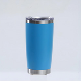 20oz White Double Wall Stainless Steel Vacuum Tumbler with Lid