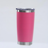 20oz White Double Wall Stainless Steel Vacuum Tumbler with Lid