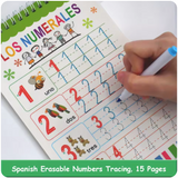 Spanish Numbers 1–100 Tracing Workbook – Dry Erase Handwriting Practice Book for Kids & Homeschool Learning