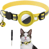 Reflective GPS Tracking Cat Collar – Adjustable Anti-Lost Collar with Bell & GPS Tracker Holder