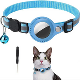 Reflective GPS Tracking Cat Collar – Adjustable Anti-Lost Collar with Bell & GPS Tracker Holder