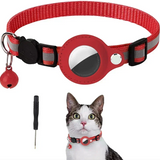 Reflective GPS Tracking Cat Collar – Adjustable Anti-Lost Collar with Bell & GPS Tracker Holder