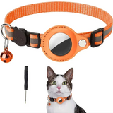 Reflective GPS Tracking Cat Collar – Adjustable Anti-Lost Collar with Bell & GPS Tracker Holder