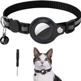 Reflective GPS Tracking Cat Collar – Adjustable Anti-Lost Collar with Bell & GPS Tracker Holder
