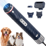 Portable Pet Hair Dryer – 3-Temperature Adjustable Grooming Blower with Rotatable Head & 4 Nozzles