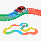 Galaxy Flex Track Glow-in-the-Dark Race Set – 220 Pieces with LED Light Car