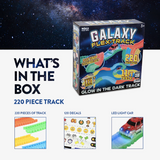 Galaxy Flex Track Glow-in-the-Dark Race Set – 220 Pieces with LED Light Car