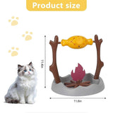 Interactive Cat Snack Puzzle Toy – Spinning Slow Feeder with Grilled Fish Design
