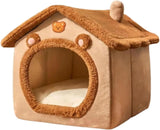 Foldable Pet House Bed – Washable Soft Cave for Small Dogs & Cats