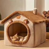Foldable Pet House Bed – Washable Soft Cave for Small Dogs & Cats