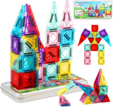 Portable 42-Piece Travel Magnetic Tiles Building Set
