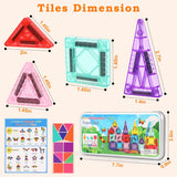 Portable 42-Piece Travel Magnetic Tiles Building Set