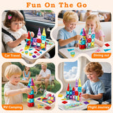 Portable 42-Piece Travel Magnetic Tiles Building Set