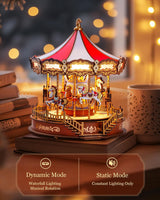 Wooden Carousel Music Box – 3D DIY Puzzle with Lights