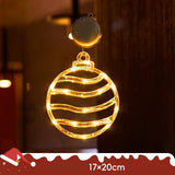 Christmas LED Light Snowflake & Santa Hanging Sucker Lamp – Window/Wall Holiday Decoration