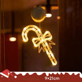 Christmas LED Light Snowflake & Santa Hanging Sucker Lamp – Window/Wall Holiday Decoration