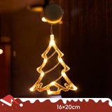 Christmas LED Light Snowflake & Santa Hanging Sucker Lamp – Window/Wall Holiday Decoration