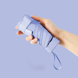 Dual-Use Women’s UV Protection Compact 6-Fold Umbrella – Sun & Rain, Black Coating, Flat Design