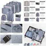 8-Piece Fashion Travel Storage & Packing Cubes Set – Portable Luggage Organizers with Zippers
