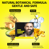 Semi-Permanent Men’s Beard Dye Shampoo – Natural Black Color, Easy 5-Minute Gray Coverage