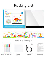 4-Color LED Acrylic Drawing Night Light – USB Erasable Creative Lamp for Kids