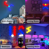 Smart Modular LED Hex Light Panels with App & Touch Control – Music Sync Wall Lights for Home Decor & Gaming Setup