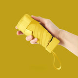 Dual-Use Women’s UV Protection Compact 6-Fold Umbrella – Sun & Rain, Black Coating, Flat Design