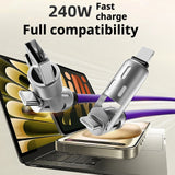 240W 4-in-1 USB Fast Charger with PD & QC Ports