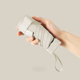 Dual-Use Women’s UV Protection Compact 6-Fold Umbrella – Sun & Rain, Black Coating, Flat Design