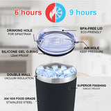 20oz White Double Wall Stainless Steel Vacuum Tumbler with Lid