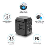 Universal Travel Adapter (US/EU/AU/UK) All-in-One International Plug Charger