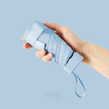 Dual-Use Women’s UV Protection Compact 6-Fold Umbrella – Sun & Rain, Black Coating, Flat Design