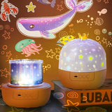 Kids Themed Rotating Night Light Projector 15-Film 360° Starry Sky Lamp