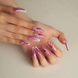 Reusable Press-On Nails – High-Gloss Acrylic Nail Set with Adhesive Tabs