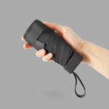 Dual-Use Women’s UV Protection Compact 6-Fold Umbrella – Sun & Rain, Black Coating, Flat Design