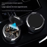 Portable LED Car Ashtray – Alloy Lid + Smokeless Design