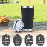 20oz White Double Wall Stainless Steel Vacuum Tumbler with Lid
