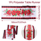 Christmas Table Runner – Festive Polyester Dining Table Decoration