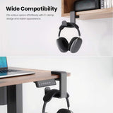 Adjustable Clamp-On Rotating Headphone Stand – 10–42mm Desk Mount