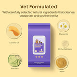 No-Rinse Hypoallergenic Deodorizing Pet Bathing Gloves – Waterless Cleaning for Dogs & Cats