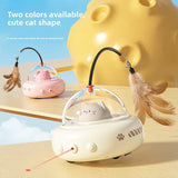 Smart Automatic Cat Teasing Toy – Self-Moving Feather & Laser Stick